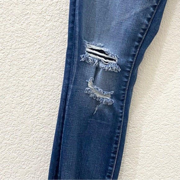 GOOD AMERICAN GLC113T Blue 377 Good Legs Crop High Rise Skinny Distressed 2/26 - Picture 14 of 16